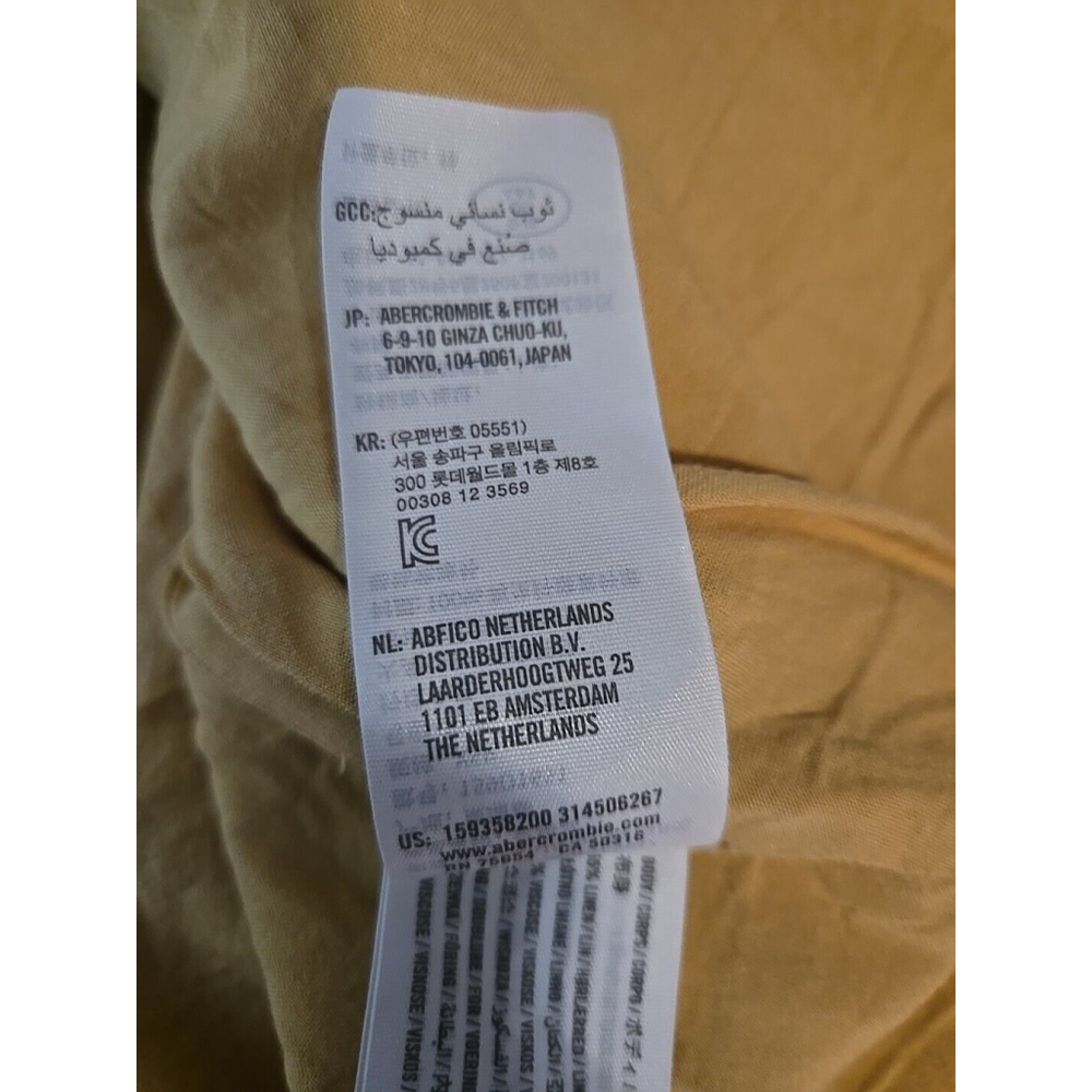 Abercrombie & Fitch Yellow Polka Dot Sundress XS Petite Linen Blend Cottagecore - Picture 6 of 10